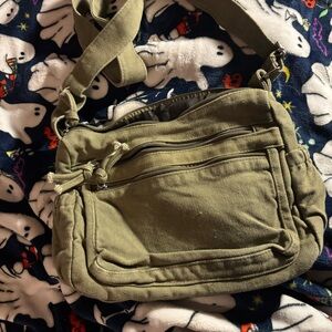 Small Olive Green Canvas Crossbod bag